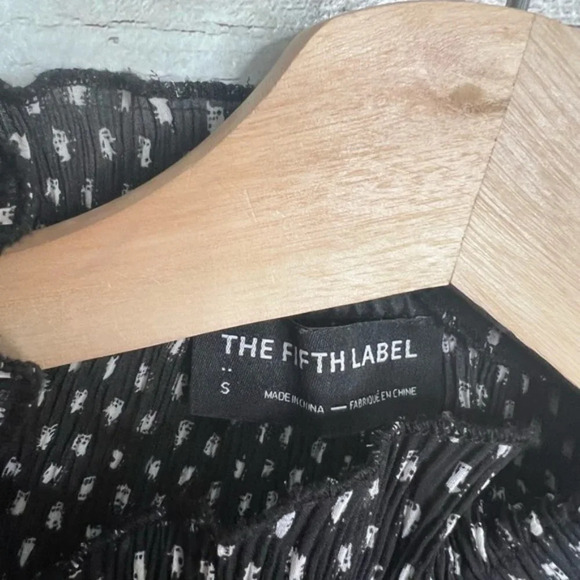 The fifth label polka dot sheer long sleeve blouse  black white size small - Picture 6 of 8